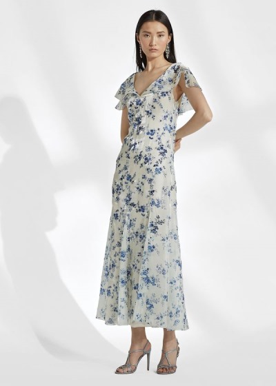 Ralph Lauren Kegan Floral Evening Kjole Dame Danmark (HJMWA5982)